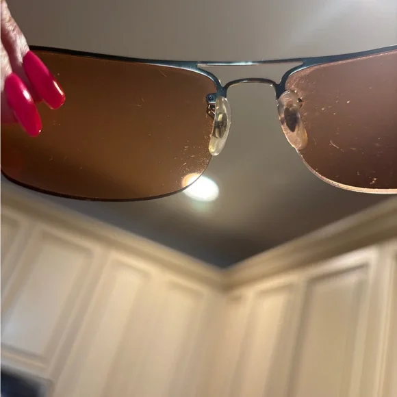 RAY-BAN Vintage Square RB3158 Unisex Orange Tinted Sunglasses - Picture 4 of 16